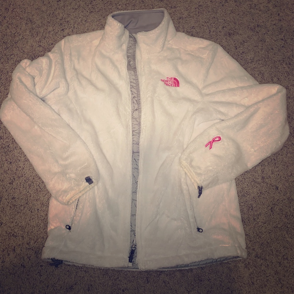 North Face White Cancer Zip Up
